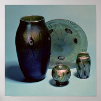 Placa favorita da iffany e vasos