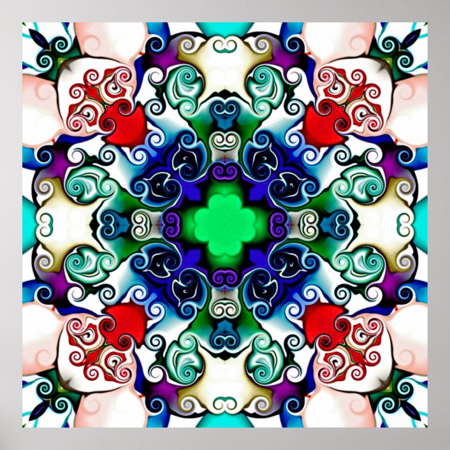 Poster Placa gráfica do computador. Ilustração de um abst (Frente)