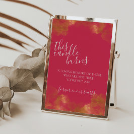 Poster Placa Magenta Esta Vela Queima Em Memória Amorosa