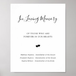 Poster Placa Memorial com Letra Elegante Em Memória Carin