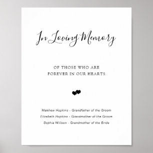 Poster Placa Memorial com Letra Elegante Em Memória Carin