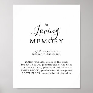 Poster Placa Memorial de Casamento Minimalista Em Memória