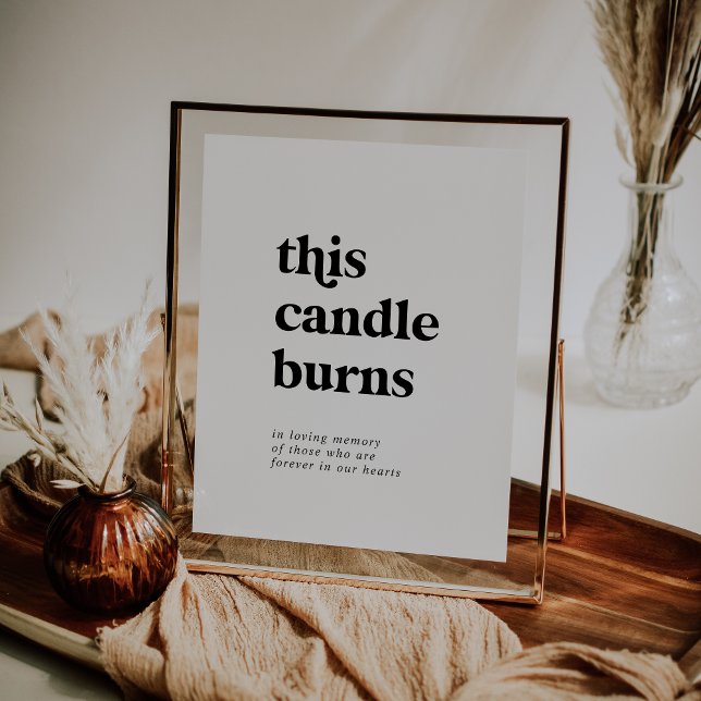 Poster Placa Memorial Moderna Preta Esta Vela Queima (Criador carregado)