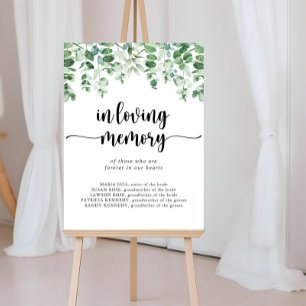 Poster Placa Minimalista de Eucalipto Verde em Memória Am
