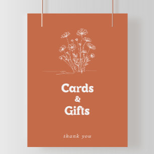 Poster Placa Minimalista de Terracota para Cartões e Pres