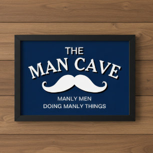 Poster Placa Personalizada Azul Engraçada para Cave do Ho