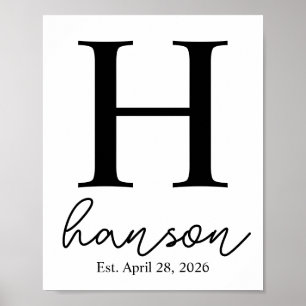 Poster Placa Personalizada com Nome da Família - Quadro e