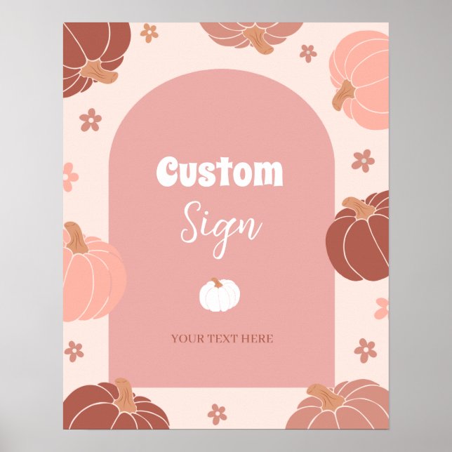 Poster Placa Personalizada de Aniversário de Um Ano com A (Frente)