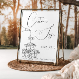 Poster Placa Personalizada de Casamento Torre de Champanh