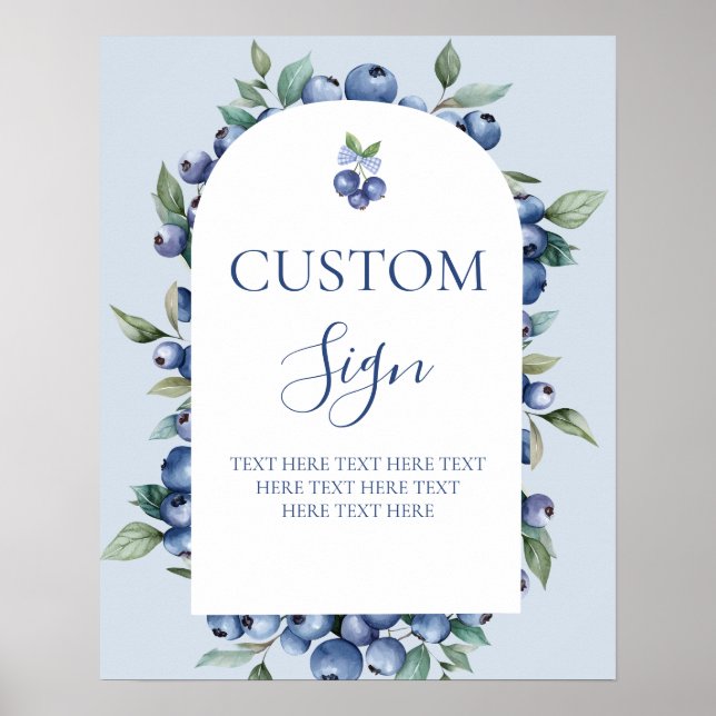 Poster Placa personalizada de mirtilo (Frente)