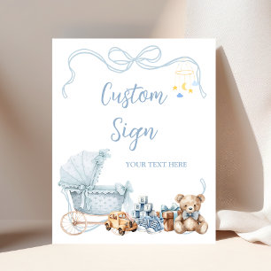 Poster Placa personalizada para chá de bebê carruagem coq