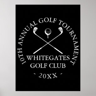 Poster Placa personalizada para torneio de golfe