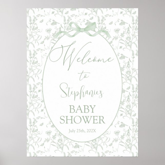 Poster Placa personalizada Toile Verde Salvia (Frente)