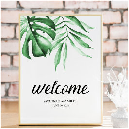 Poster Placa Personalizável de Palmeira de Verdura Tropic