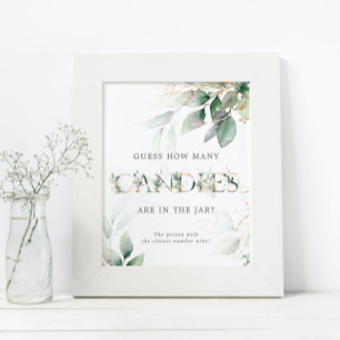 Poster Placa Quantas Balas Eucalipto Verde