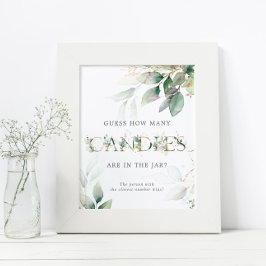 Poster Placa Quantos Doces Eucalipto Verde