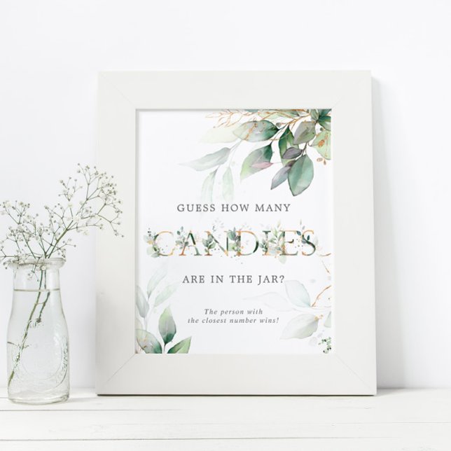 Poster Placa Quantos Doces Eucalipto Verde (Criador carregado)