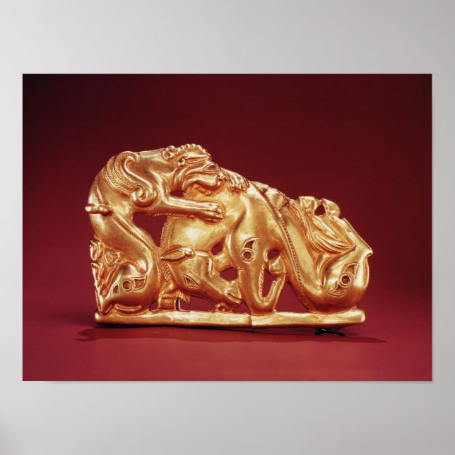Pôster Placa representando um Griffin atacando um Cavalo (Frente)