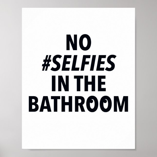 Poster Placa Sem Selfies no Banheiro (Frente)