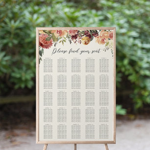 Poster Placa Sentada De Casamento Rustic Bloom Floral XL