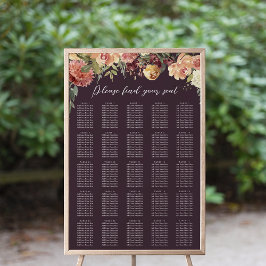 Poster Placa Sentada De Casamento Rustic Bloom Floral XL