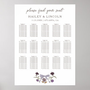 Poster Placa Sentada Floral de Casamento de Arco Russo Li