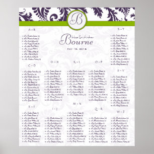 Pôster Placa Sentada Verde para Damas Roxas Lapis 12 Mesa