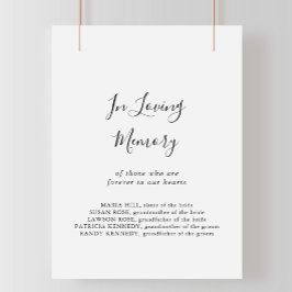 Poster Placa Simples Minimalista Em Memória de Amor