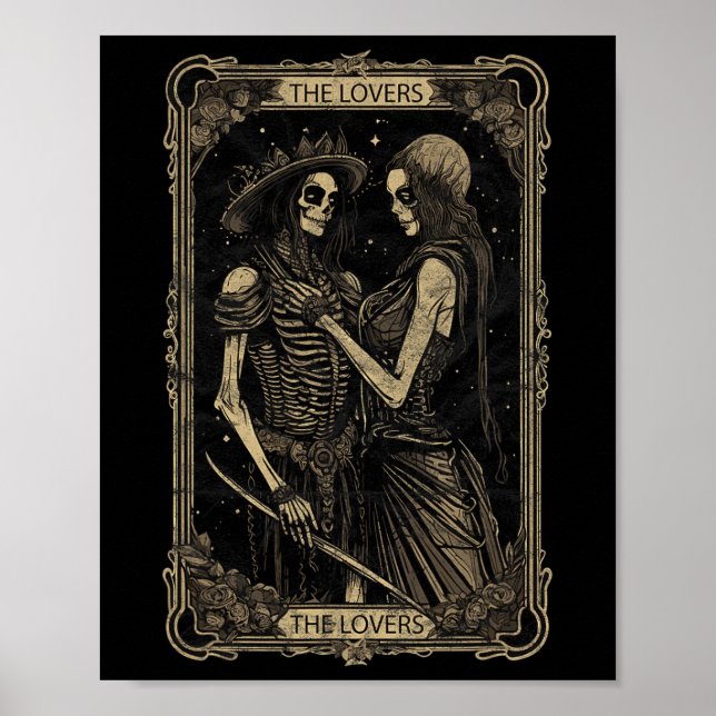 Poster Placa Tarot O Halloween Do Skeleton Do Gótico (Frente)