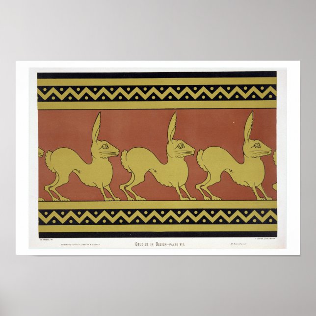 Pôster Placa VII de "Studies in Design", c.1874-76 (lit (Frente)