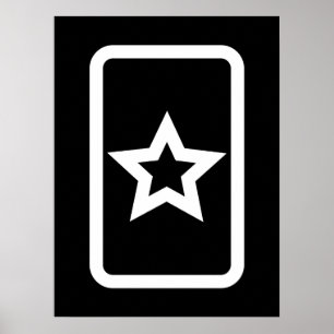 Poster Placa Zener   Estrela oca 5 Pontilhada