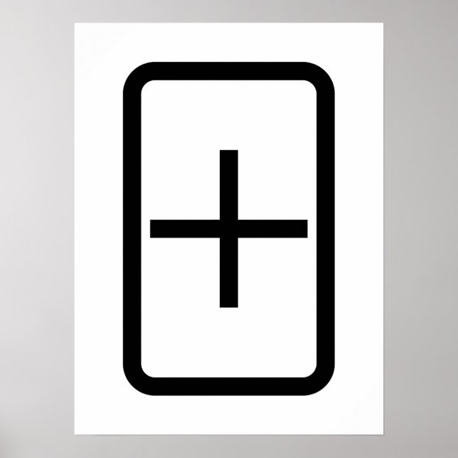 Poster Placa Zener | Sinal de adição (Frente)