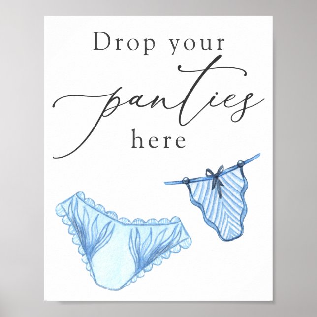 Poster Placar de Chuveiro de Lingerie Deixe Sua Calcinha  (Frente)