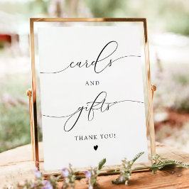 Poster Placas de ASHER de Caligrafia Elegante para Cartõe