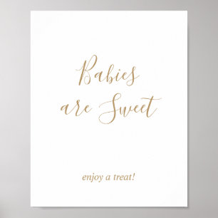 Poster Placas de Bebês de Ouro São Doces Presentes