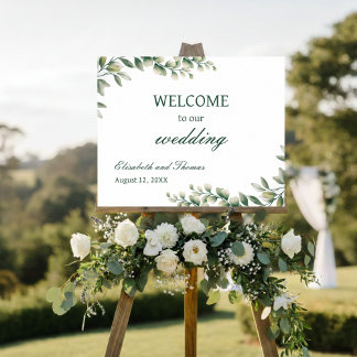 Poster Placas de Boas-Vindas de Casamento Elegantes com F