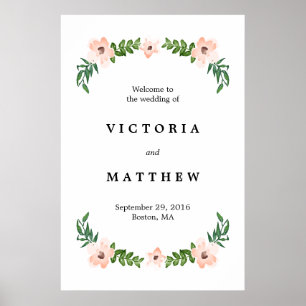 Pôster Placas de Boas-Vindas de Casamento Grandes com Vin