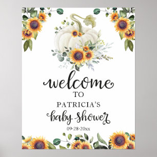 Poster Placas de Boas-Vindas para Chá de Bebê de Abóbora