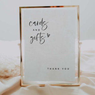 Poster Placas de Boho Heart Cards & Gifts para Chá de Beb