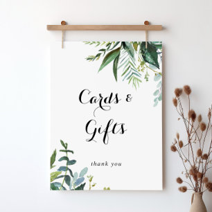 Poster Placas de Caligrafia Tropical Verde e Presentes