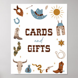 Poster Placas de cartões de aniversário de Rodeo 1 e pres