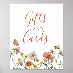 Poster Placas de cartões de presente de aquarela floral d