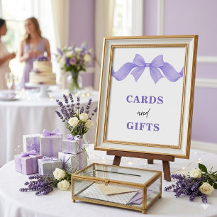 Poster Placas de Cartões e Presentes Arco Roxo para Chá d