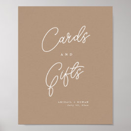 Poster Placas de cartões e presentes Boho Sand Minimalist
