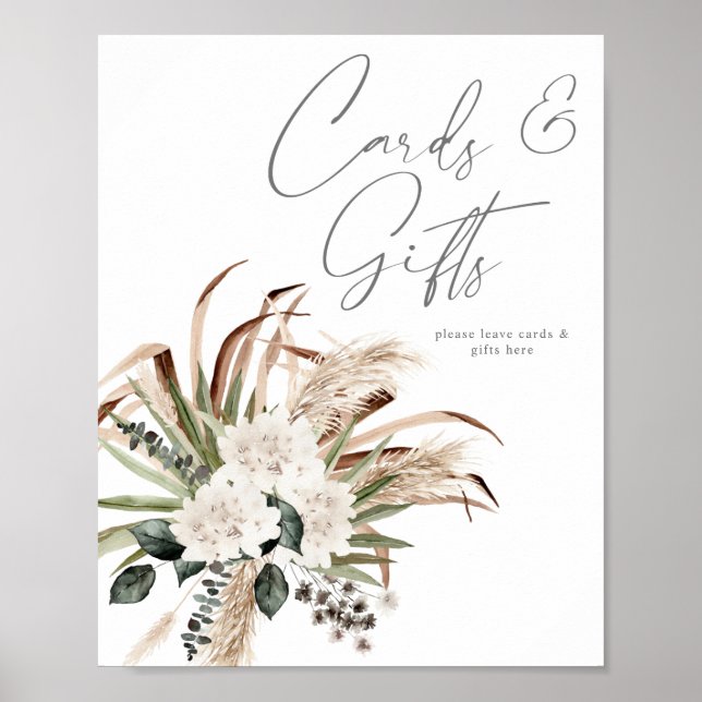 Poster Placas de cartões e presentes florais Boho Eucalip (Frente)