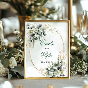 Poster Placas de Cartões e Presentes Greenery Gold Aquare