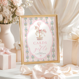 Poster Placas de Cartões e Presentes Rosa de Carrossel