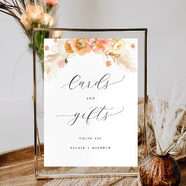 Poster Placas de Casamento de Cartões e Presentes Florais