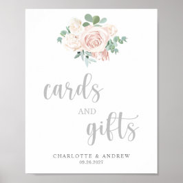 Poster Placas de Casamento de Cartões e Presentes Rosa Fl