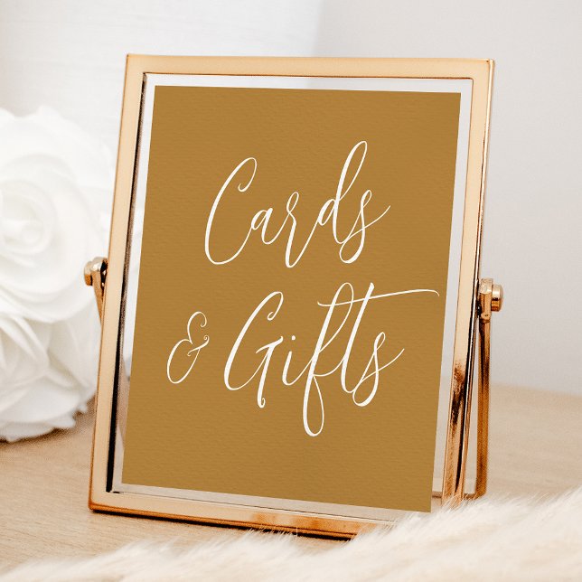 Poster Placas de Casamento Simples Ochre para Cartões e P (Criador carregado)